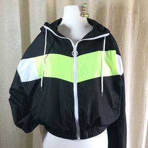 JUSTIFY Jnrs Windbreaker Sz L Full Zip Hood NWT